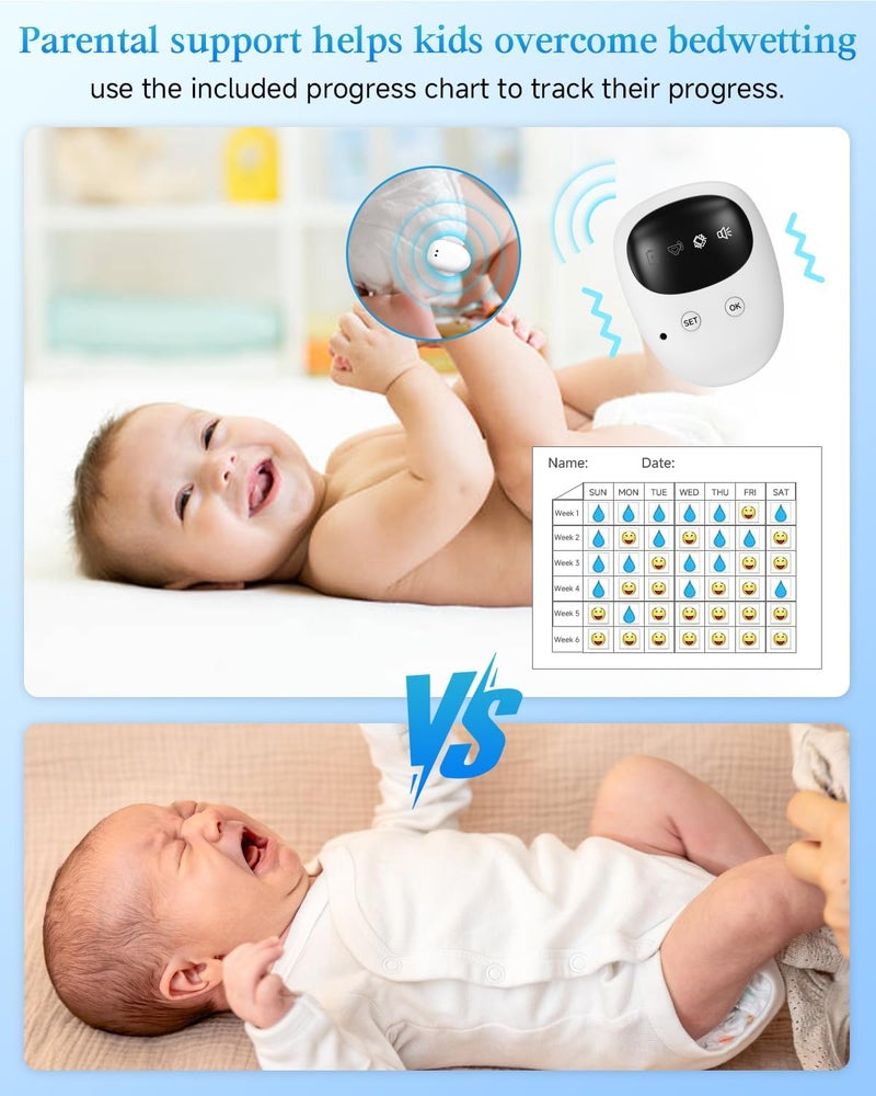 PHENOHERE US-Patented Wireless Bedwetting Alarm for Boys and Girls,High Sensitivity Sensor for Deep Sleepers, USB-C Rechargeable, 3 Modes (Vibration/Sound/Combo), Split Sensor (787in), Portable Case, 20-Day Use - Image 5
